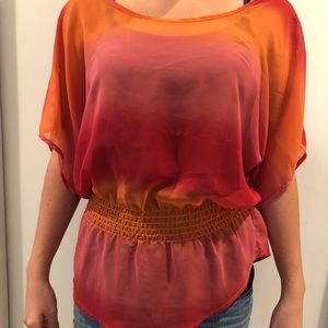 Sheer gradient blouse
